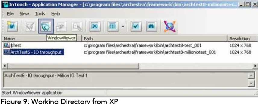 Figure 9: Working Directory from XP 