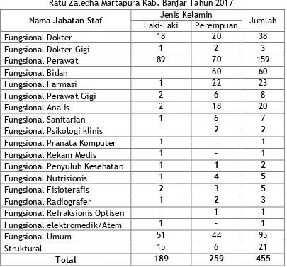 Tabel 1.1  Jumlah Pejabat Fungsional Tertentu dan Fungsional Umum RSUD 