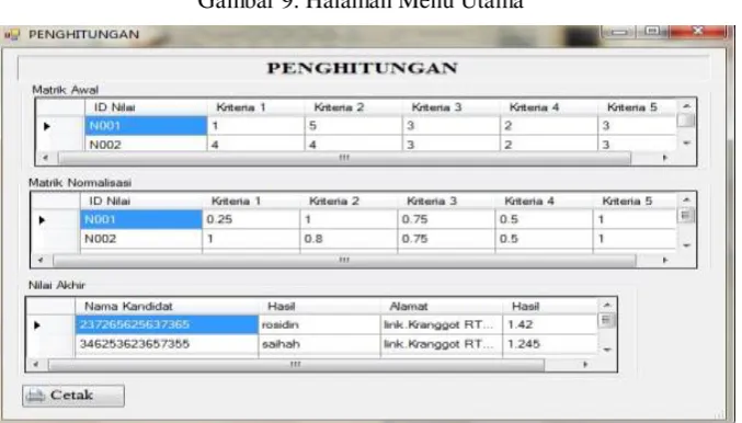 Gambar 9. Halaman Menu Utama 