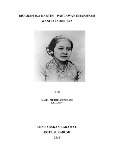 Ra Kartini Pahlawan Emansipasi Wanita I