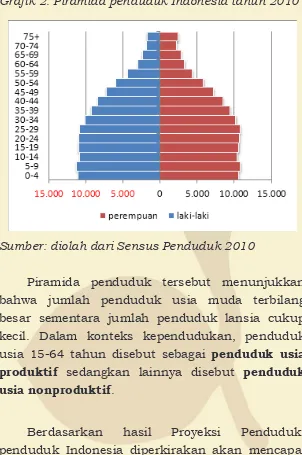 Grafik 2. Piramida penduduk Indonesia tahun 2010