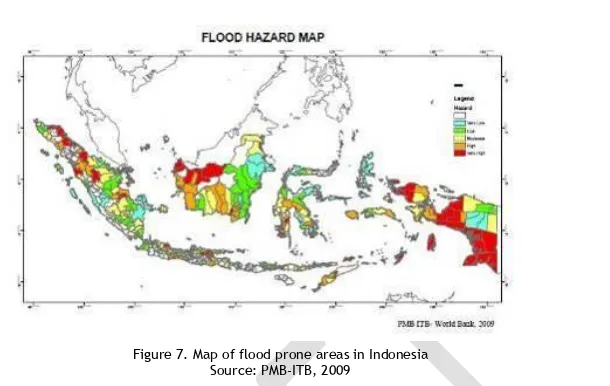 Figure 7. Map of flood prone areas in Indonesia 