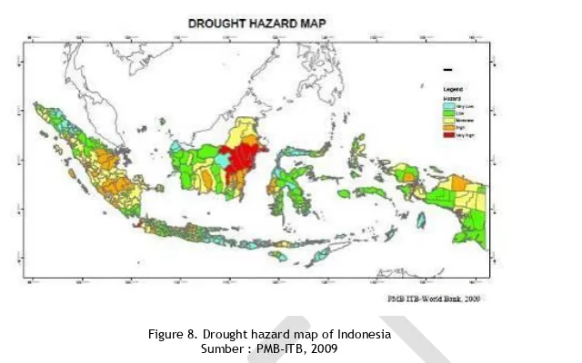 Figure 8. Drought hazard map of Indonesia 