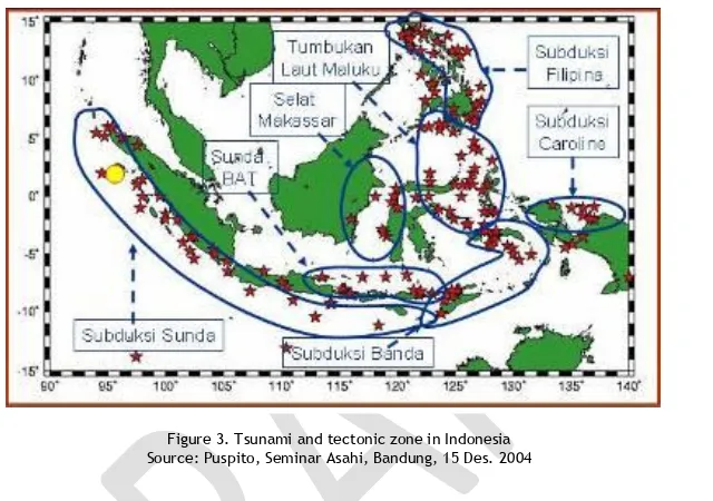 Figure 3. Tsunami and tectonic zone in Indonesia 