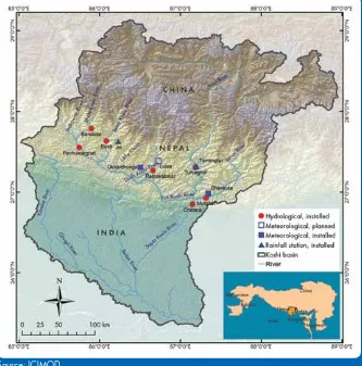 Figure 5: Real-time hydrometeorological stations in the Koshi basin