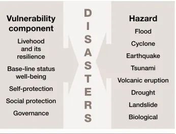 Figure 2: How hazards and vulnerabilities combine to create disasters