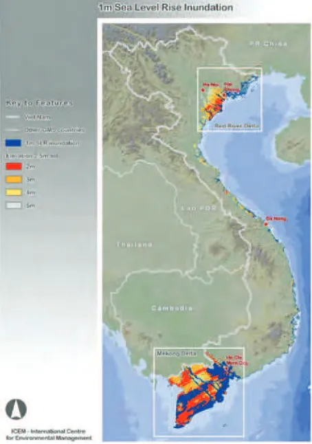 fiGure 5. imPaCTed areas of vieTnam from a 1m slr