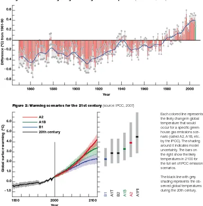 Figure 1: Observed changes in global average surface temperature (source: IPCC, 2007)