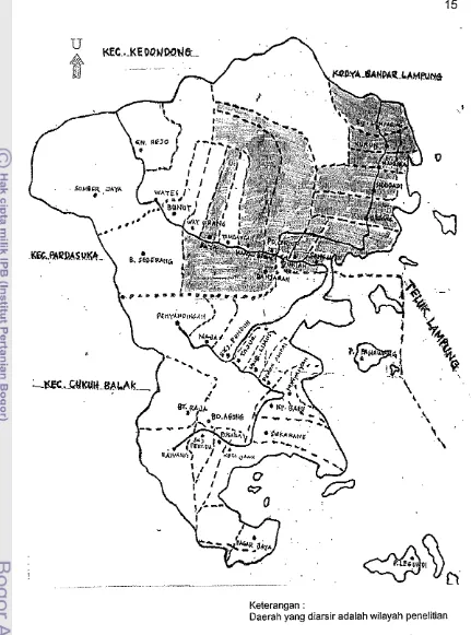Gambar 1. Peta Wilayah Penelitian di Kecamatan Padang Cermin 