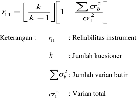 tabel r. maka instrument dinyatakan reliabel, apabila nilai hitung r lebih 