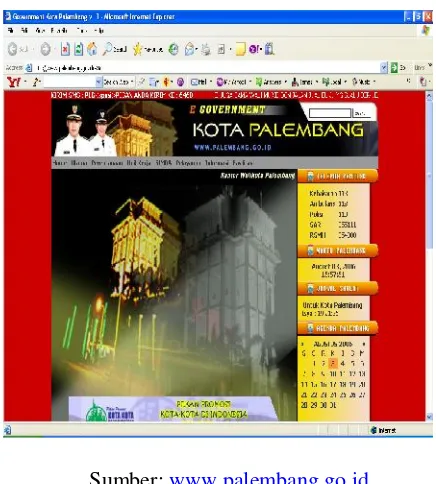 Gambar 1. Homepage website Kota Palembang