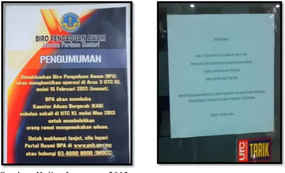 Gambar 2. Notis ditampal di kaunter