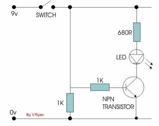 Gambar  7. Transistor sebagai switching 