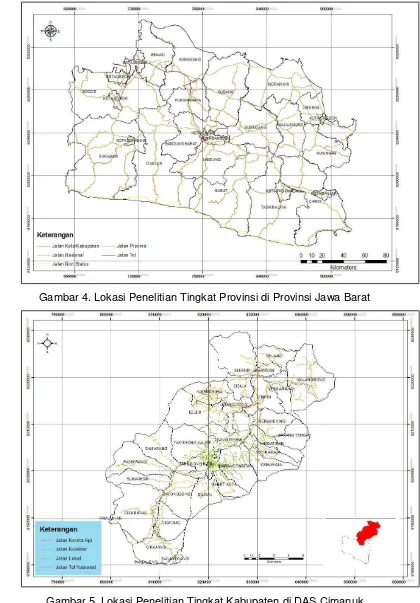 Gambar 4. Lokasi Penelitian Tingkat Provinsi di Provinsi Jawa Barat 