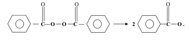 Gambar 2.8.1. Benzoil Peroksida menjadi Benzoil Oksi (Steven MP, 2001)  