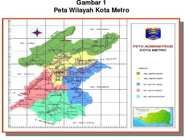 Gambar 1 Peta Wilayah Kota Metro 
