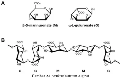 Gambar 2.1 Struktur Natrium Alginat 