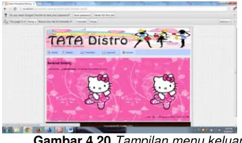 Gambar 4.20  Tampilan menu keluar 