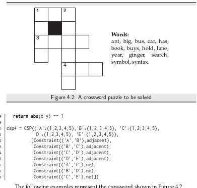 Figure 4.2: A crossword puzzle to be solved