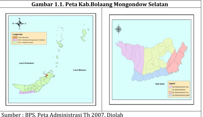 Gambar 1.1. Peta Kab.Bolaang Mongondow Selatan 