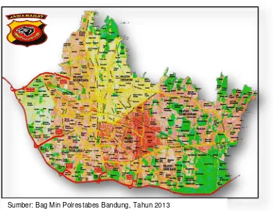 Gambar 2 Peta Wilayah Hukum Polrestabes Bandung 
