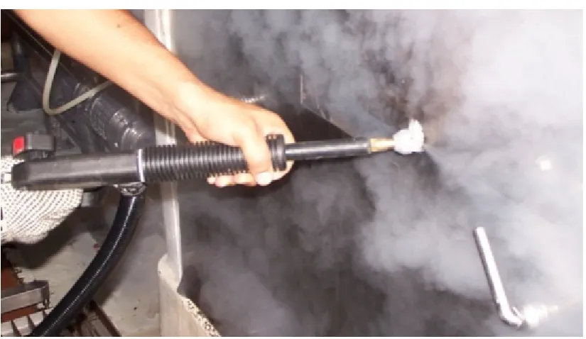 Gambar 4.4 steam cleaning 