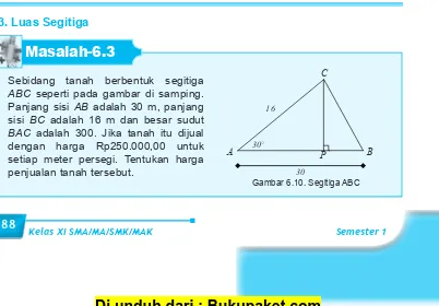 Gambar 6.9 Segitiga PQR dengan sudut P = 60o