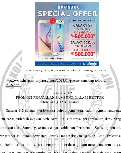 Gambar 1.2 PROMOSI PENJUALAN SAMSUNG DALAM BENTUK 