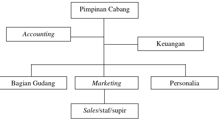 Gambar 2. Bagan Struktur Organisasi PT Mega Eltra Cabang Provinsi Lampung 