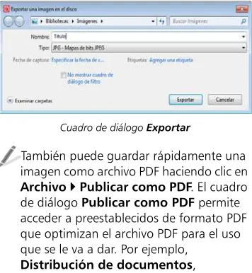 Cuadro de diálogo Exportar