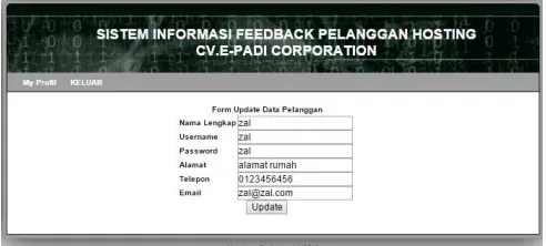 Gambar 14. Halaman form data pelanggan 