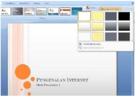Gambar 4.15. Memilih background style pada Microsoft Power Point