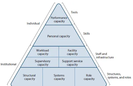 Gambar 1. Capacity Building framework (Sumber: Potter & Brough, 2004)