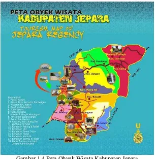 Gambar 1.4 Peta Obyek Wisata Kabupaten Jepara 