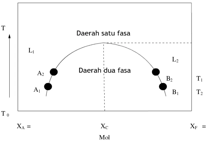 Gambar 1. Komposisi campuran fenol air 