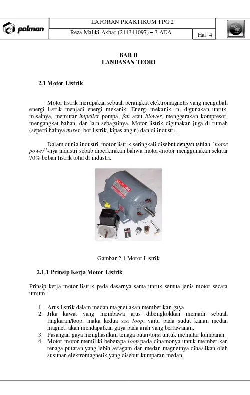 Gambar 2.1 Motor Listrik 