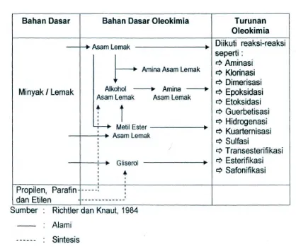 Tabel 2.1 Diagram alur oleokimia 