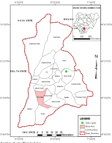 Fig. 1  Anambra State: showing Ekwusigo L.G.A.. 