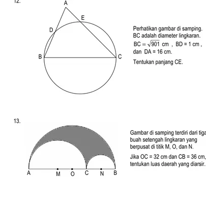 Gambar di samping terdiri dari tiga buah setengah lingkaran yang 