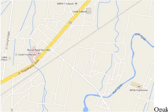 Gambar 2. Peta lokasi Dusun Sanan dari satelit (maps/google.com). 