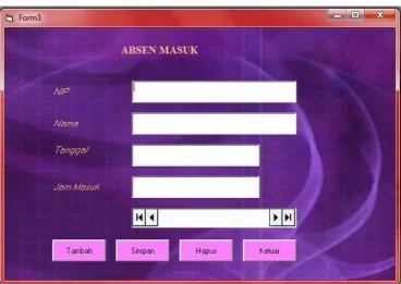 Gambar 1.4  Form Absensi Masuk 