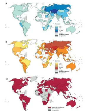Gambar 9. A. Distribusi persentasi kasus TB baru dengan MDR 1994-2011. B. Distribusi