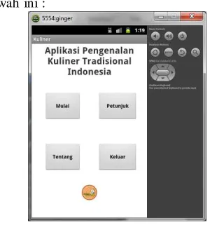 Gambar 5 : Tampilan Menu Utama 