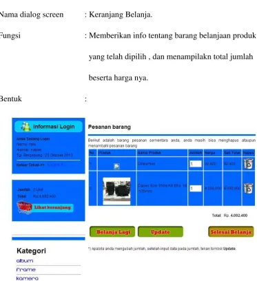 Gambar 4.5 Keranjang Belanja 
