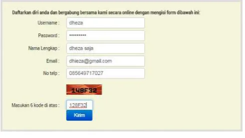 Gambar 15 Form Daftar Member