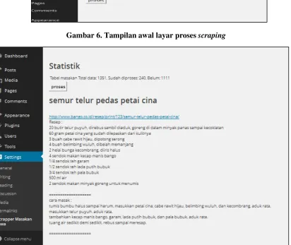 Gambar 6. Tampilan awal layar proses scraping 
