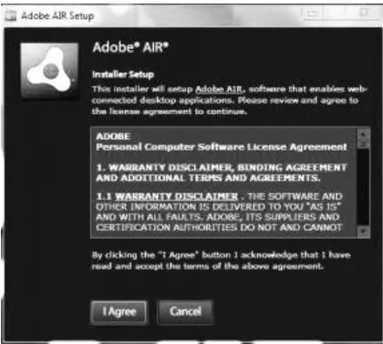 Gambar 1. 1 . Jendela instalasi Adobe AIR 
