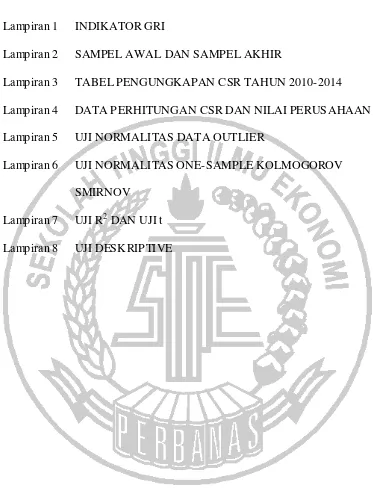 TABEL PENGUNGKAPAN CSR TAHUN 2010-2014 