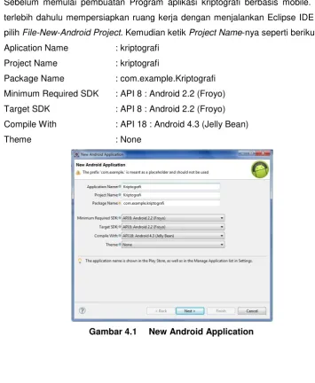 Gambar 4.1 New Android Application 