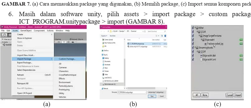 GAMBAR 5. (a) Log in Vuforia (ditandai kotak merah), (b) Form yang diisi saat registrasi vuforia, (c) Form yang diisi saat log in vuforia